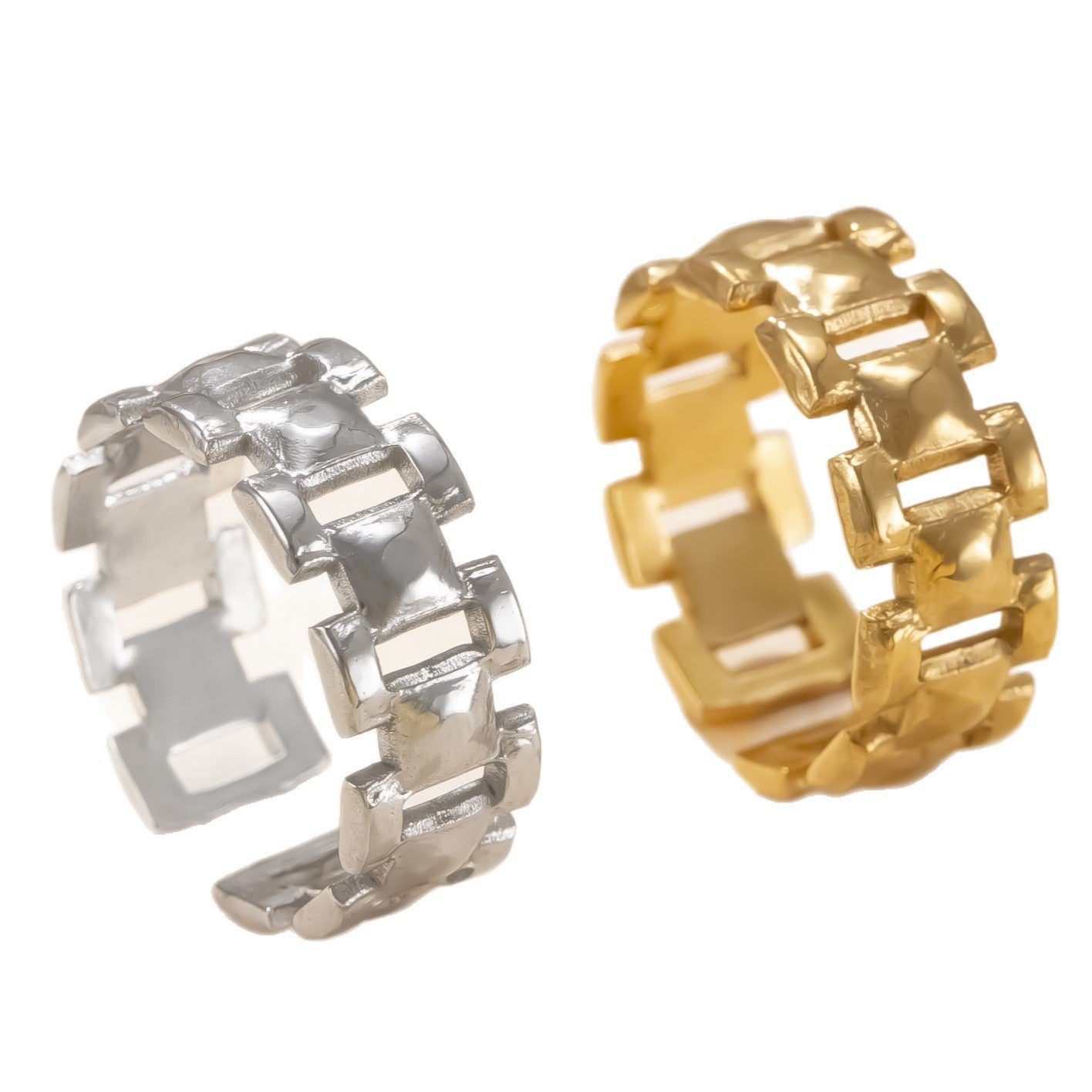 Wholesale Stainless Steel Ring Hollow Chain Open Ring
